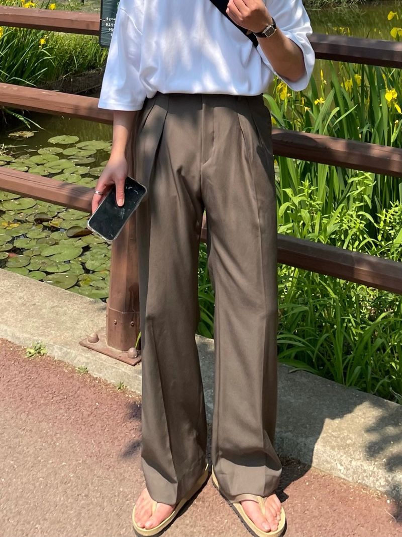  MINE MINMAL TWO TUCK WIDE SLACKS(3COLOR)