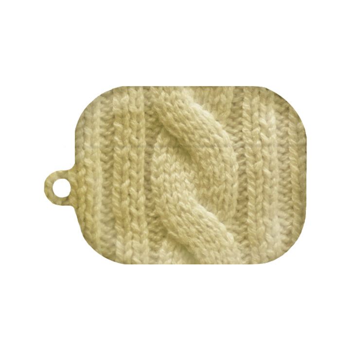 ONCESTUDIO(オンセスタジオ)の「(11 Mustard) Twisted Knitted matte AirPods Case(Smartphone Accessories)」