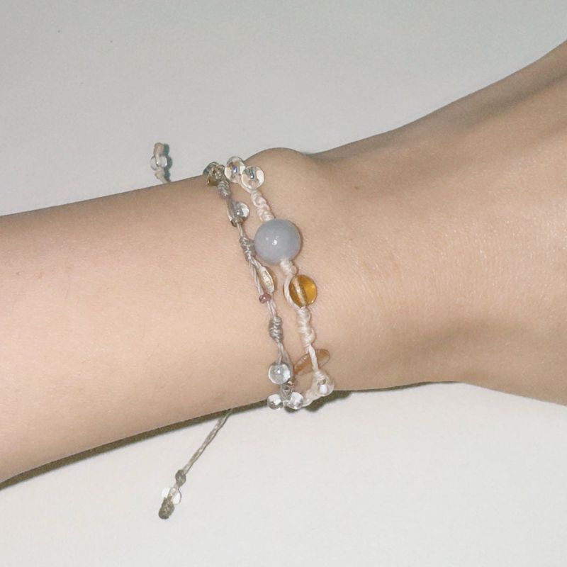 white lotus knot bracelet