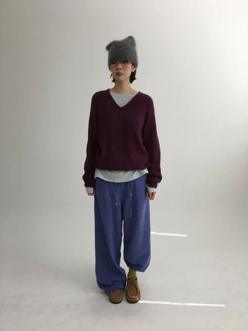 Ponsil V-neck knit (4color)