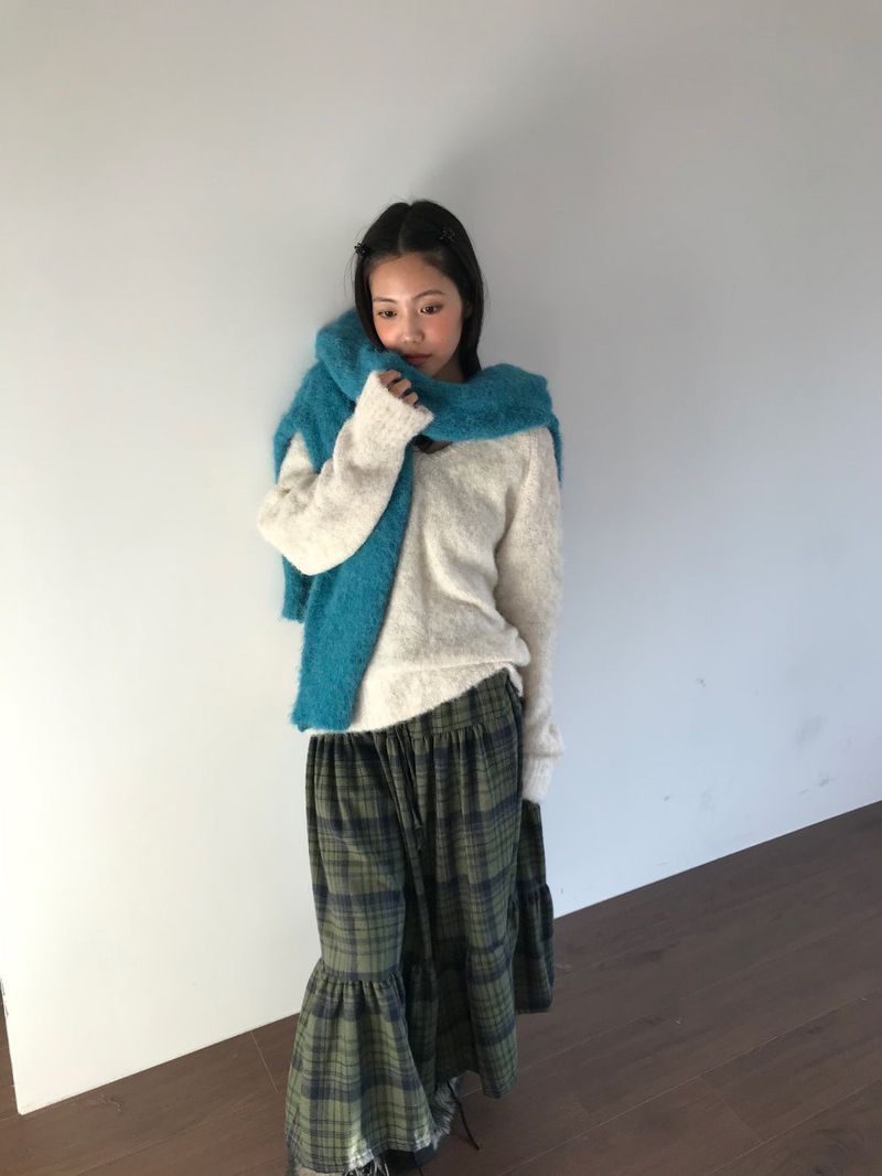 [MD Pick]Wool-Touch Brush V-Neck Knit (4 Colors)