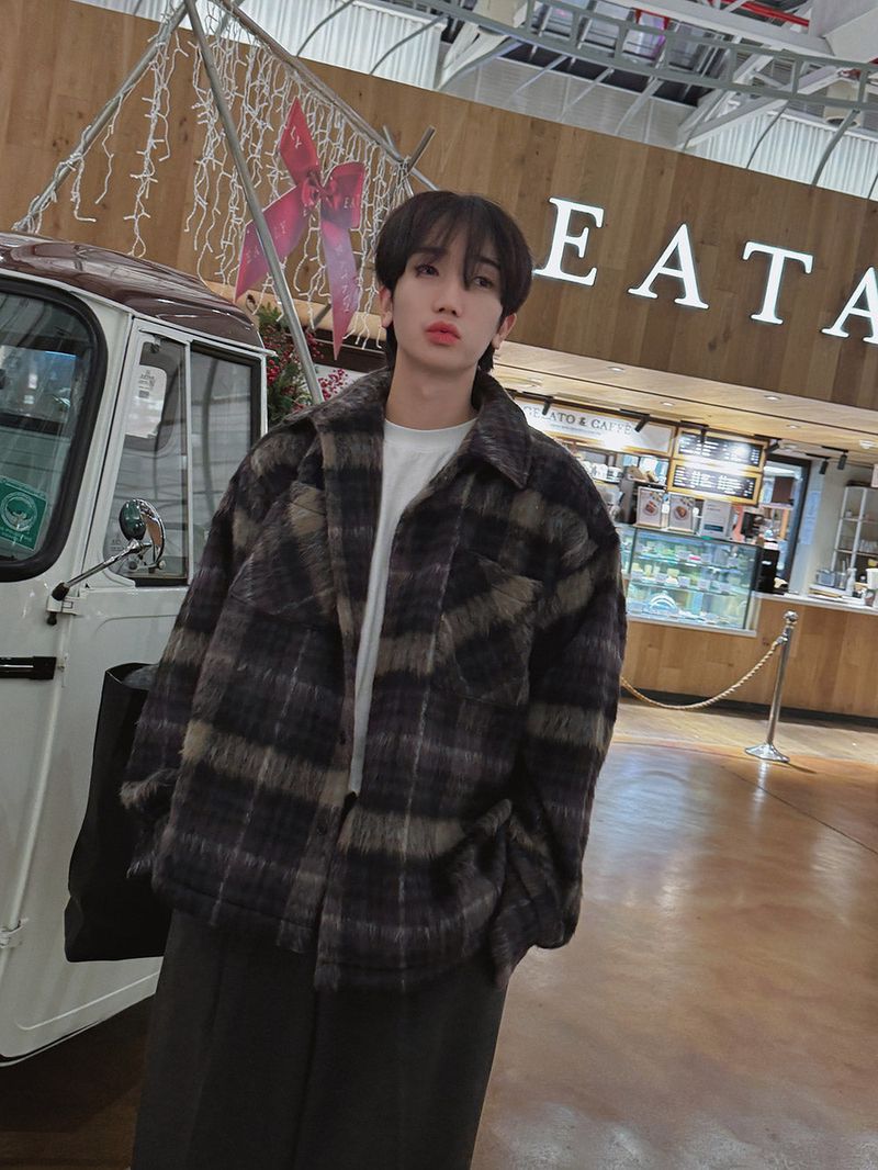 3 TAP Hairy Wool Check Jacket (2color)