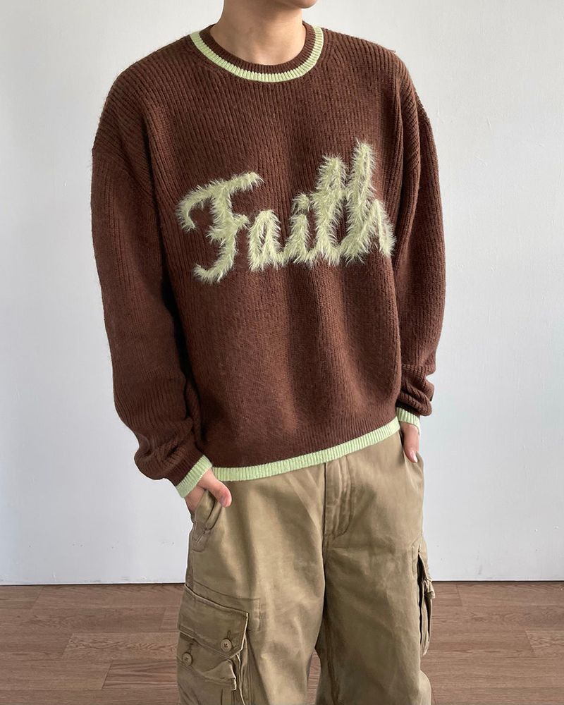 Faith Lettering Knit