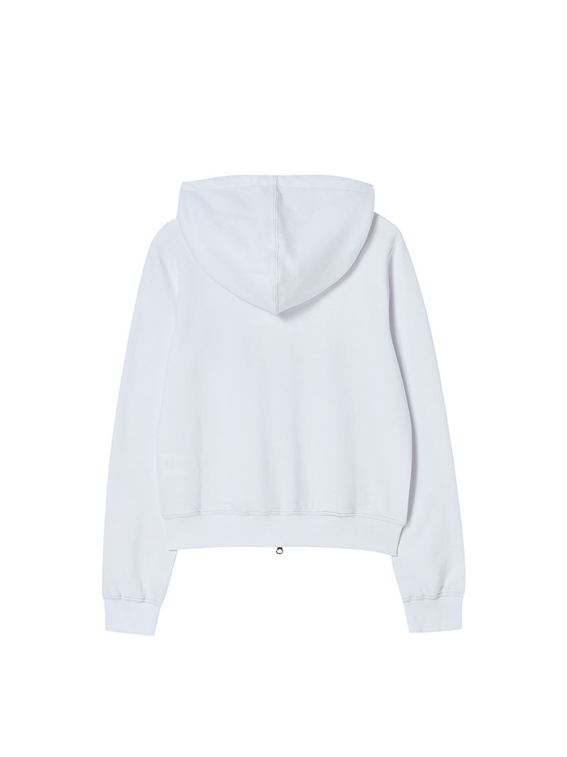 BURST INTO ROSE HOOD ZIP-UP WHITE