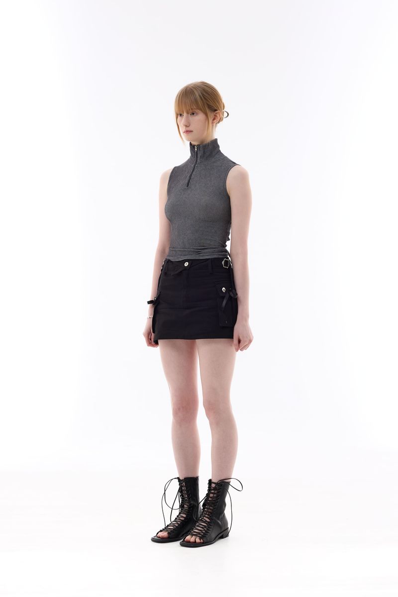 JOSEE HALF ZIP-UP / CHARCOAL