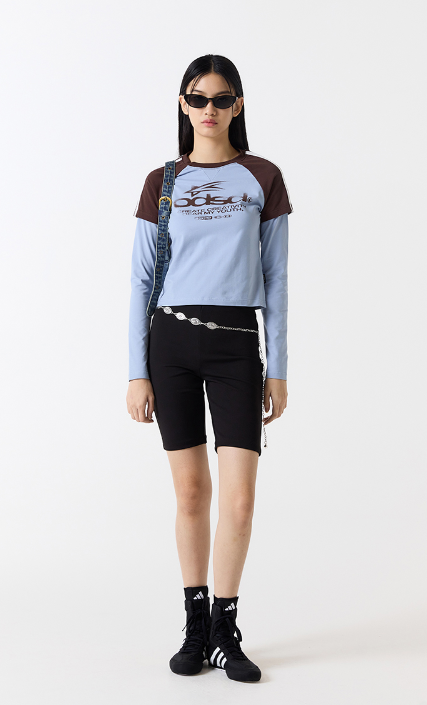 ODSD-Raglan-Track-Semi-Crop-T-shirt - 4 COLOR