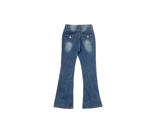 Bev Flip Pocket Bootcut Washing Denim Pants