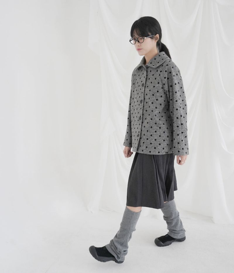 [fiebre] DOT WOOL SHORT COAT