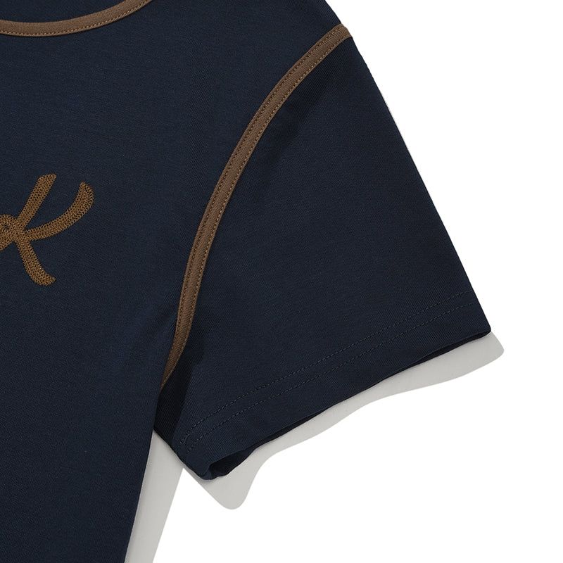 GRAPHIC RINGER T-SHIRT [NAVY]