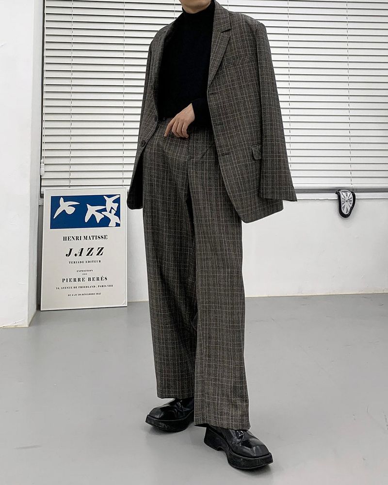 Midas Check Wide Slacks (2 colors)