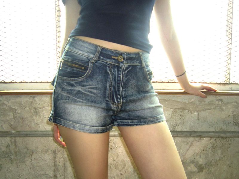 Vintage zip short denim-PT