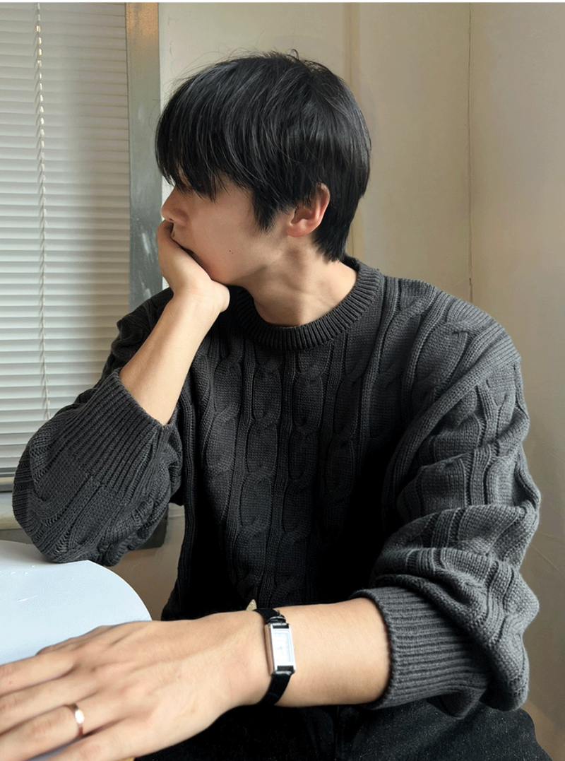 cable cosyharu semi-over knit