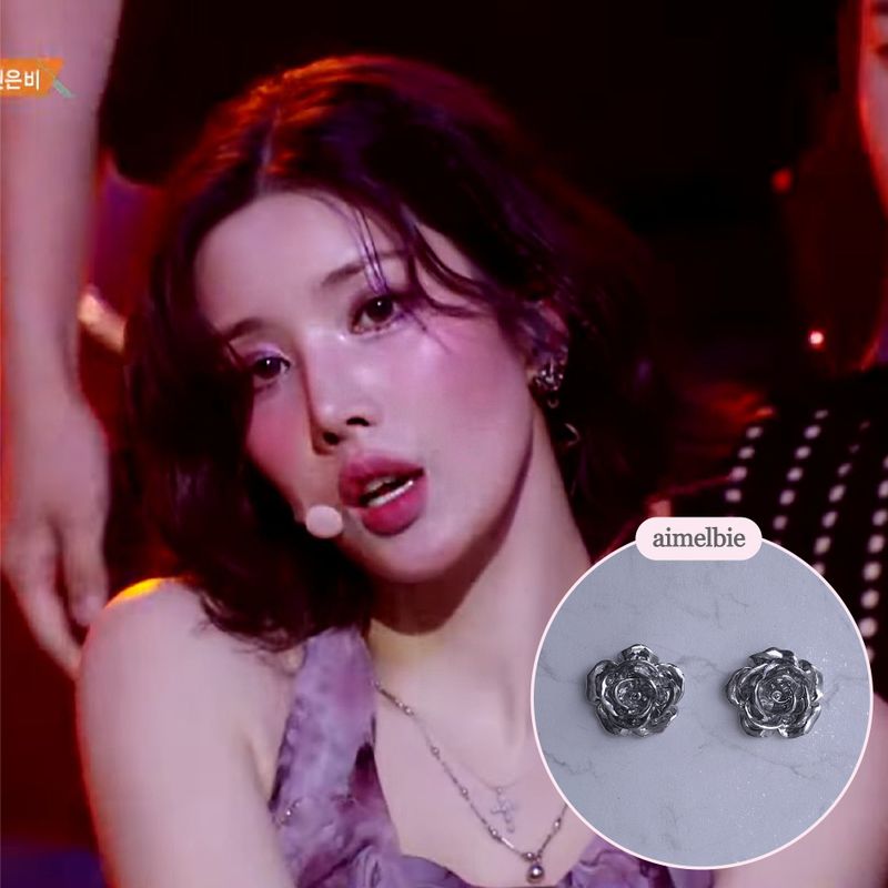 [IVE Yujin Piercing] Metal Rose Piercing - Silver Color