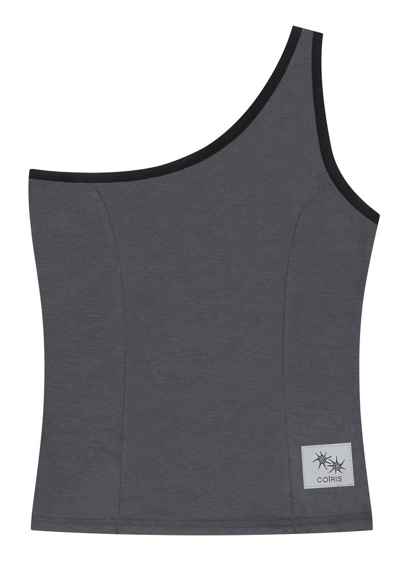 DAZE ONE SHOULDER SLIM LINE SLEEVELESS (2COLOR)