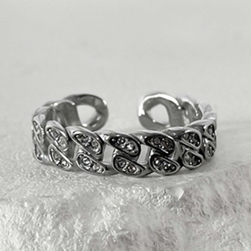 BLESSED BULLET（ブレスドブレット）の「ss-ICE CLASSIC CHAIN OPEN RING_ICE SILVER（Accessories）」