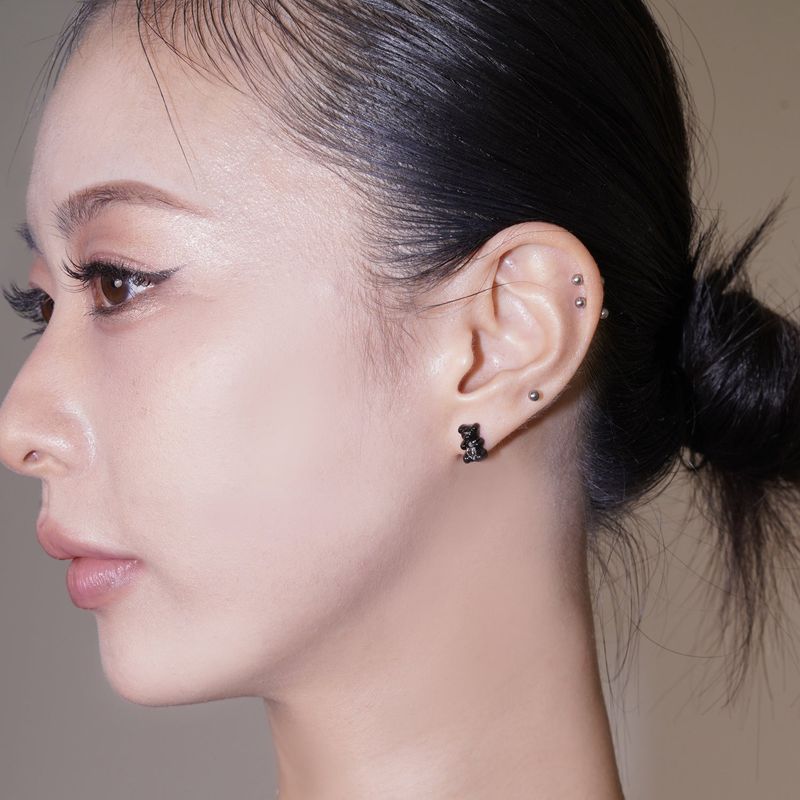 Petit Bear Earrings_Black