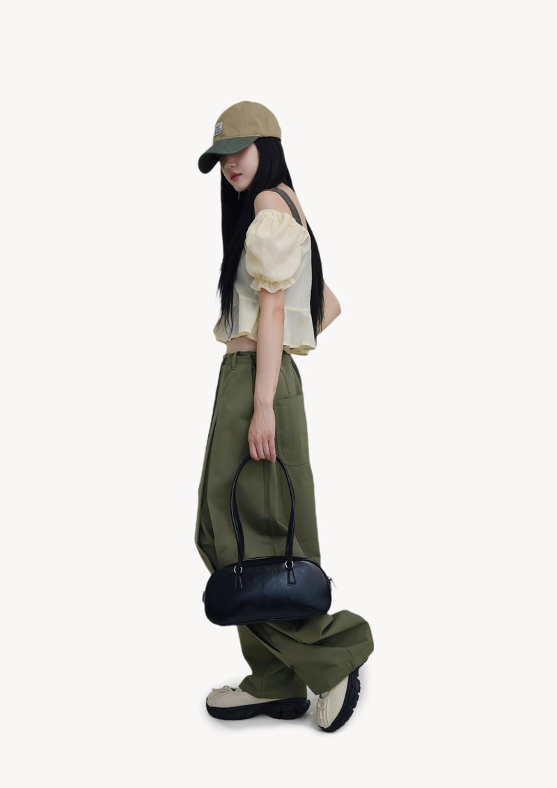(UNISEX)Paneled Oversized Cargo Pants