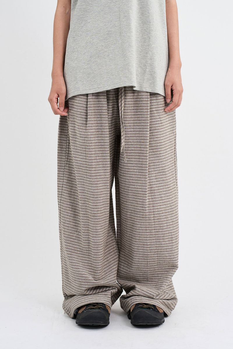 Border stripe summer pants