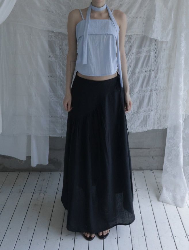 Sella Shirred Flare Long Skirt