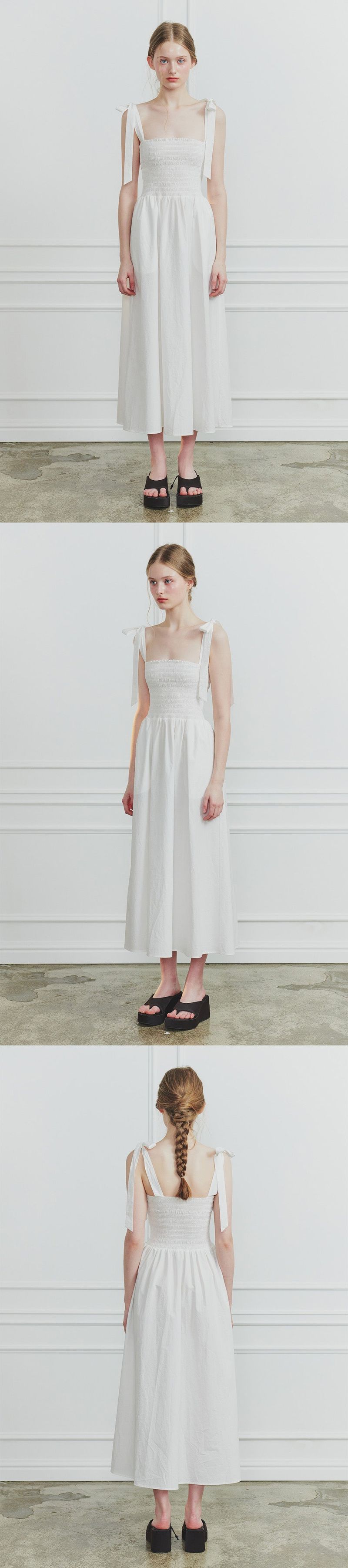 CINDY LONG DRESS white