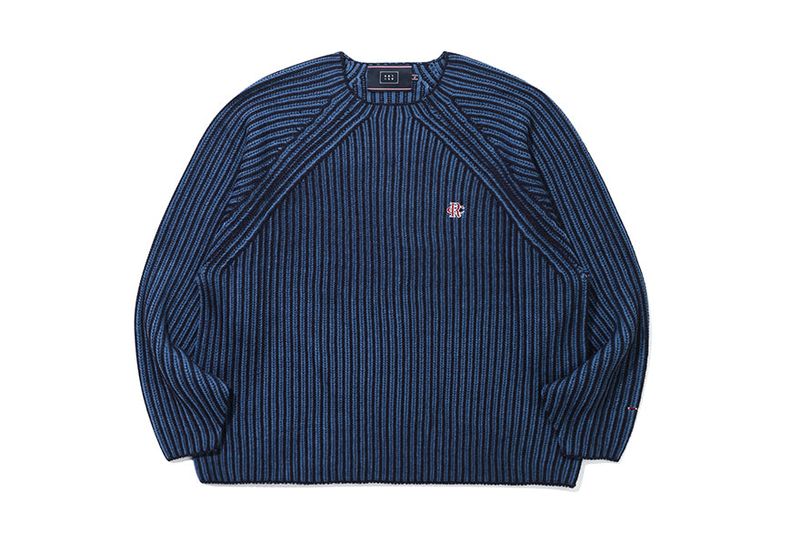 ATHLETIC LOGO TWO TONE HEAVY KNIT