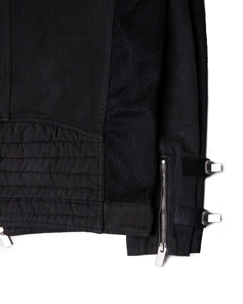 MULTI BUCKLE WASHED DENIM JACKET