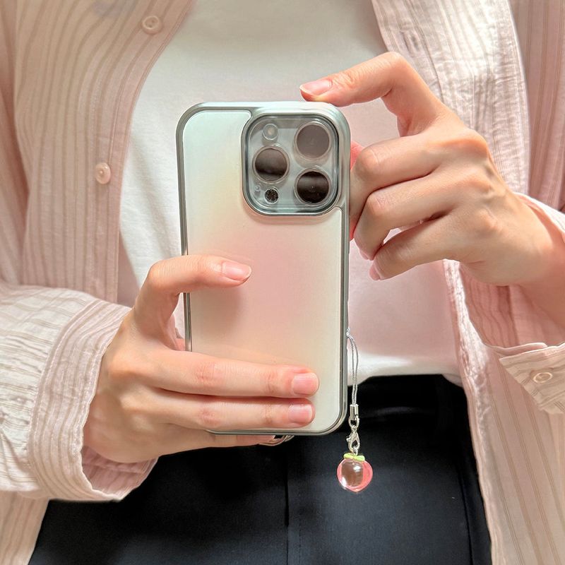 [MADE] silver blusted epoxy bumper case - peach pink