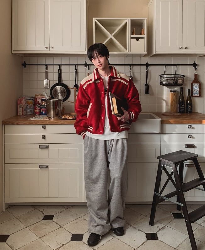 Port Color Matching Varsity Jacket