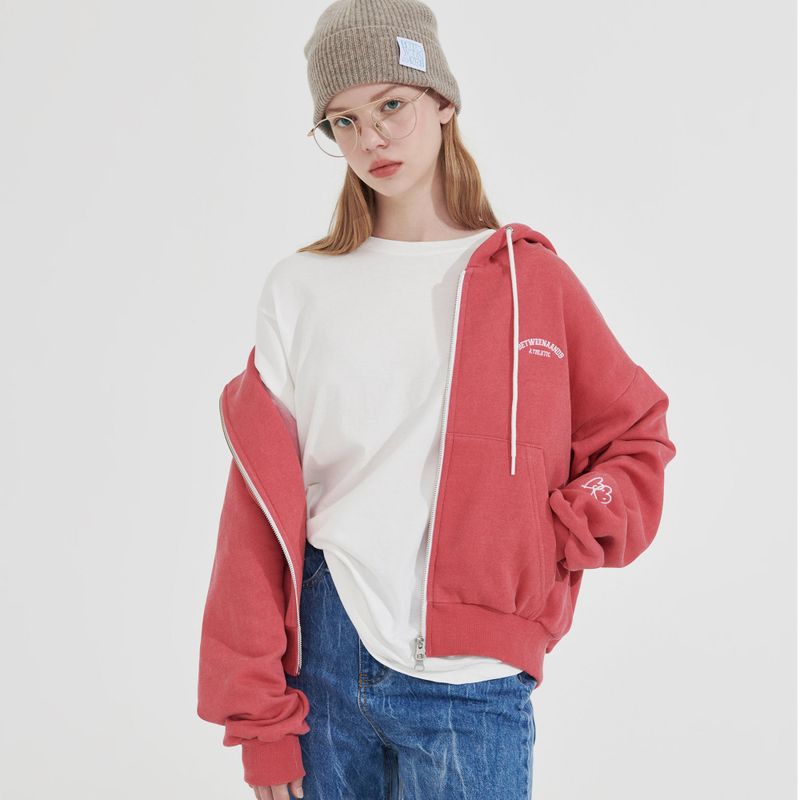 Between A and B(ビットウィーンエーアンドビー)の「PIGMENT TWO WAY HOOD ZIPUP _ PINK(Tops)」