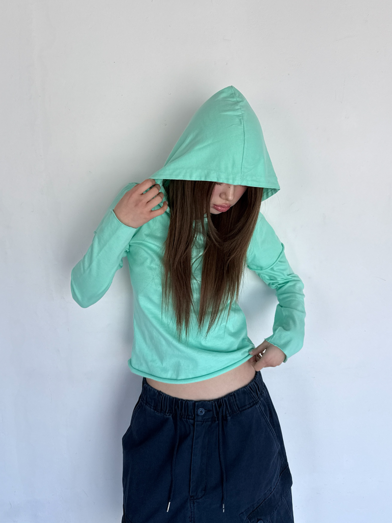 cut out layered hood T
