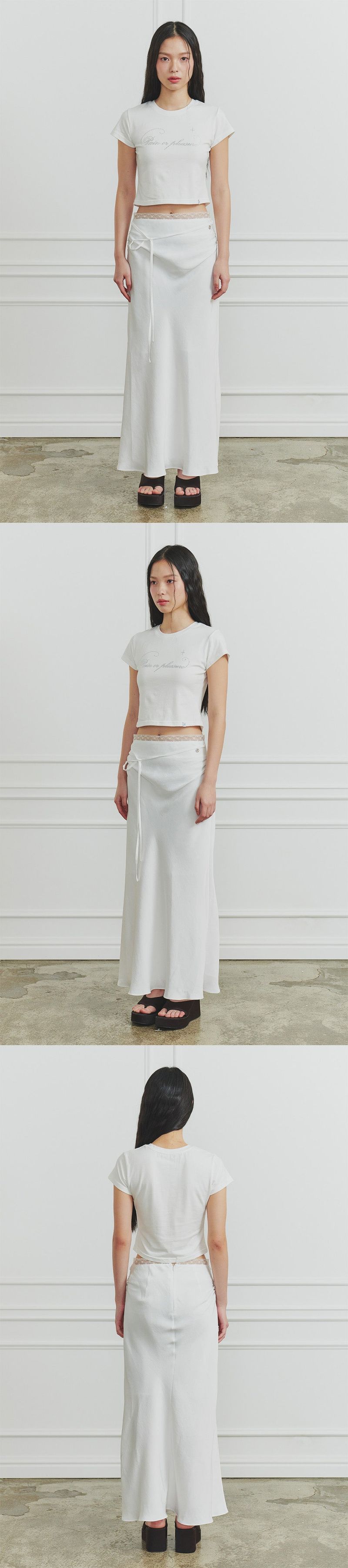 JADE LONG SKIRT white