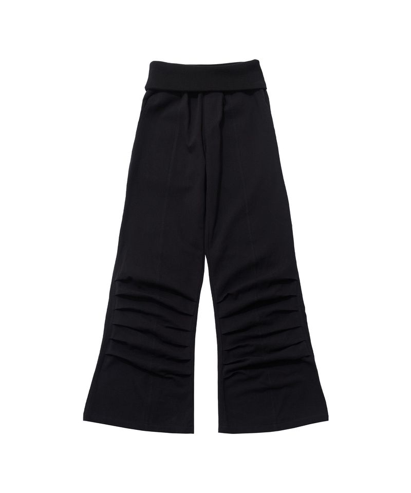 FOLDING SHIRRING PANTS - BLACK