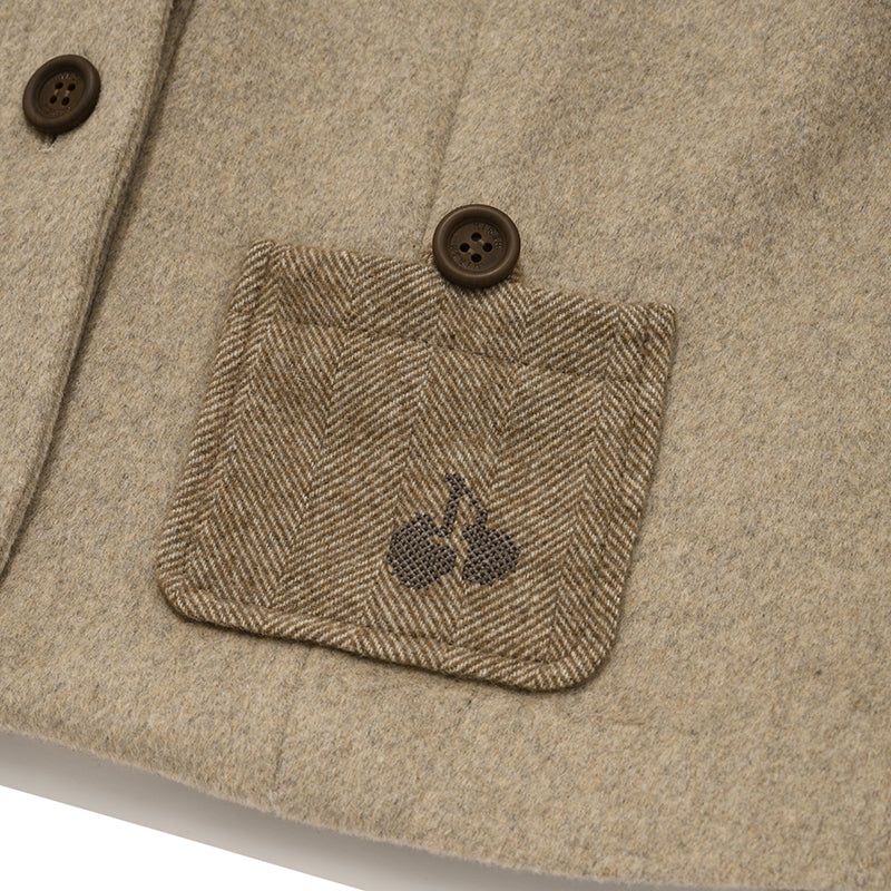 CHERRY BUTTON POINT TAILER JACKET[DARK BEIGE]