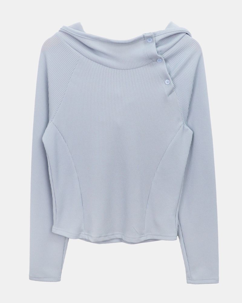 Tern High-Neck Hood Button T-Shirt