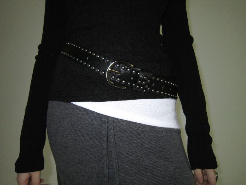 Stud leather belt