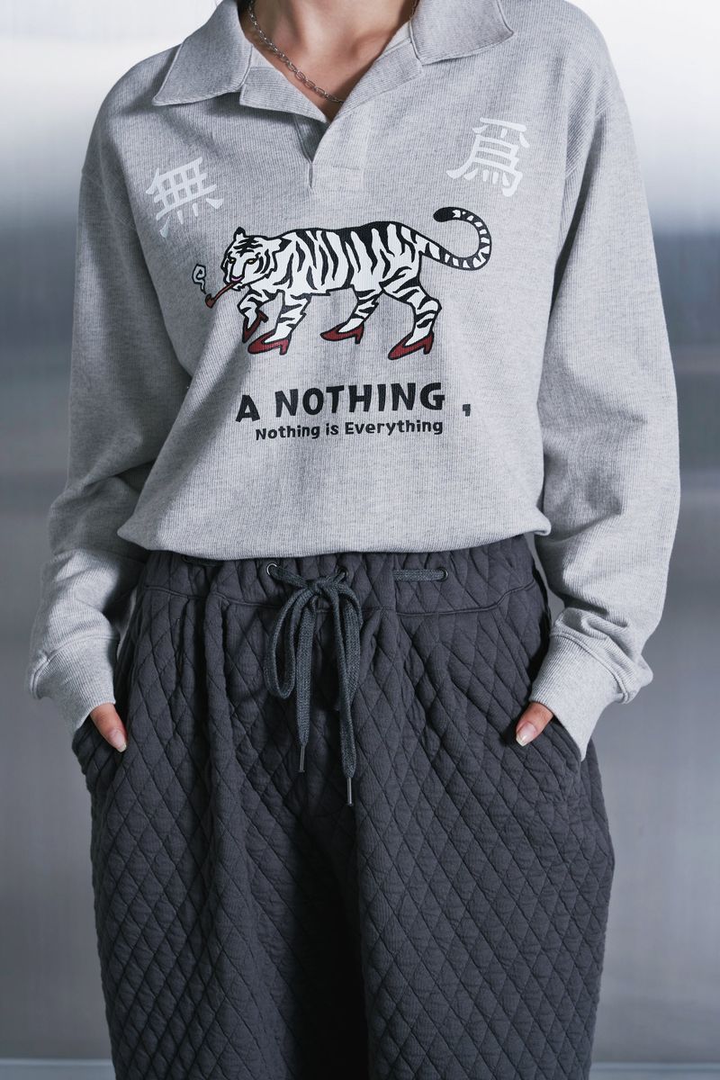 MU-WI PIN-KNIT COLLAR-TEE (Gray)