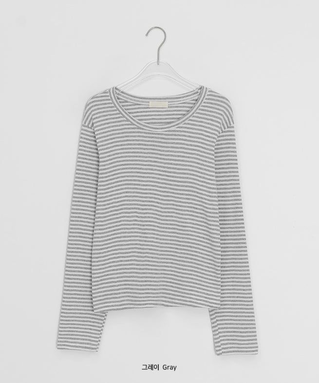 キンバーボーダーラウンド長袖Tシャツ