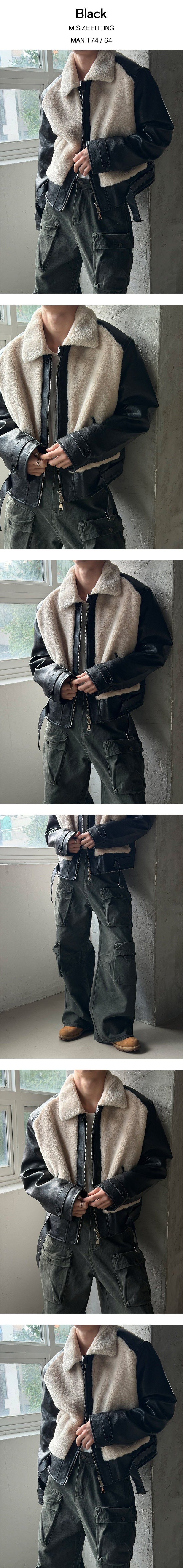 Shirring leather mustang