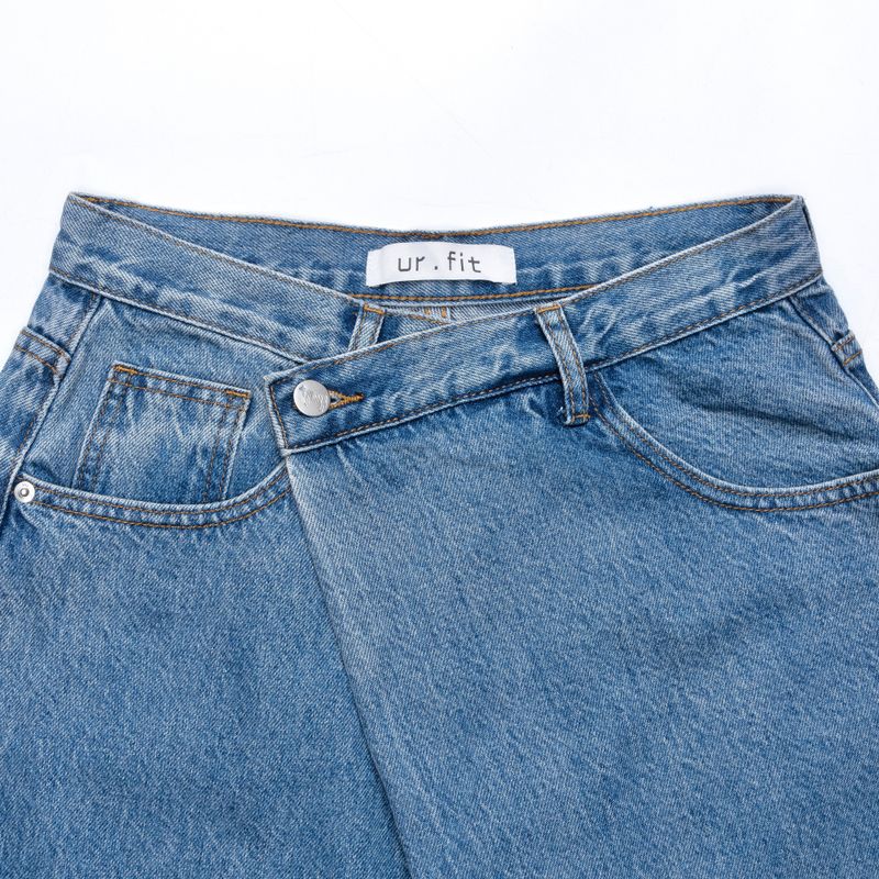 WRAP WAIST WIDE FIT DENIM PANTS code 18104