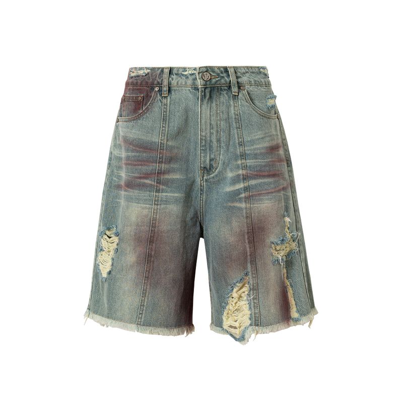 WANGXINGYU(ワンシンユー)の「BLAZING SPRAY DENIM SHORT(Pants)」