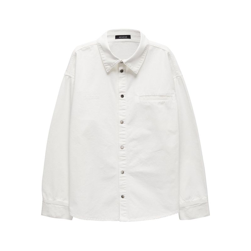 TYPO EMBROIDERY SHIRTS [WHITE]