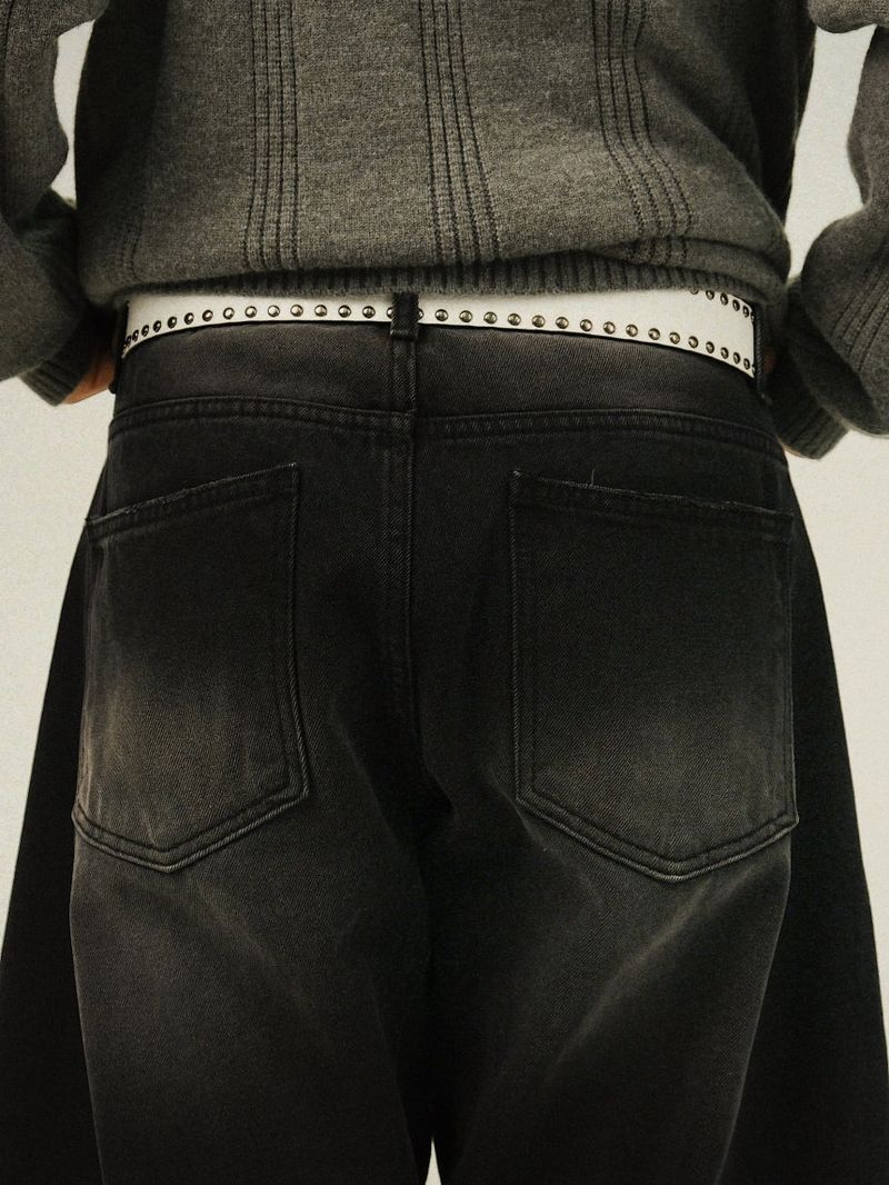 MA DAY Straight Curved Denim Pants