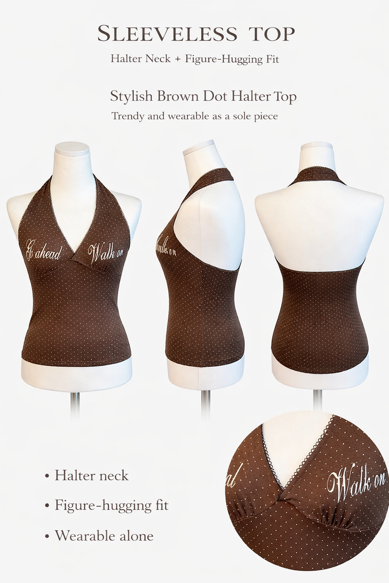 Dot halter cardigan flare training setup (PANTS)