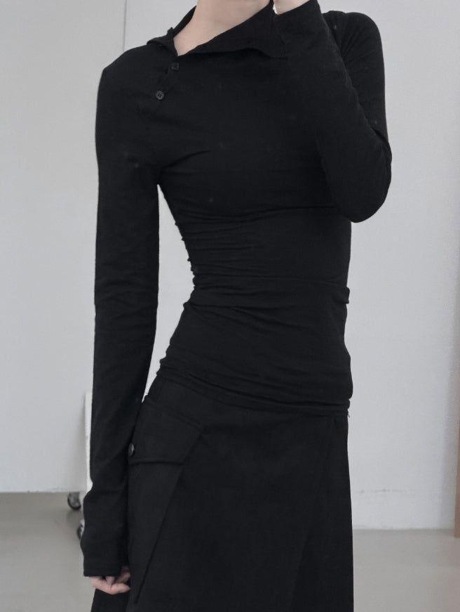 mnem（ムネム）の「Open Button Slim Turtleneck（Tops）」