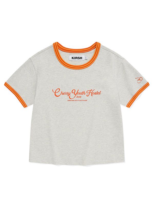 COLOR COMBINATION CROP T-SHIRT [OATMEAL]