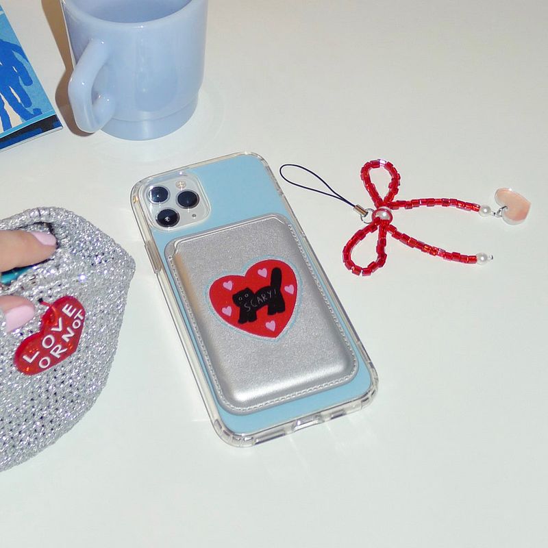 [MADE]Red Love-Scary Cat Magsafe Cardcase(2 Piece Storage)