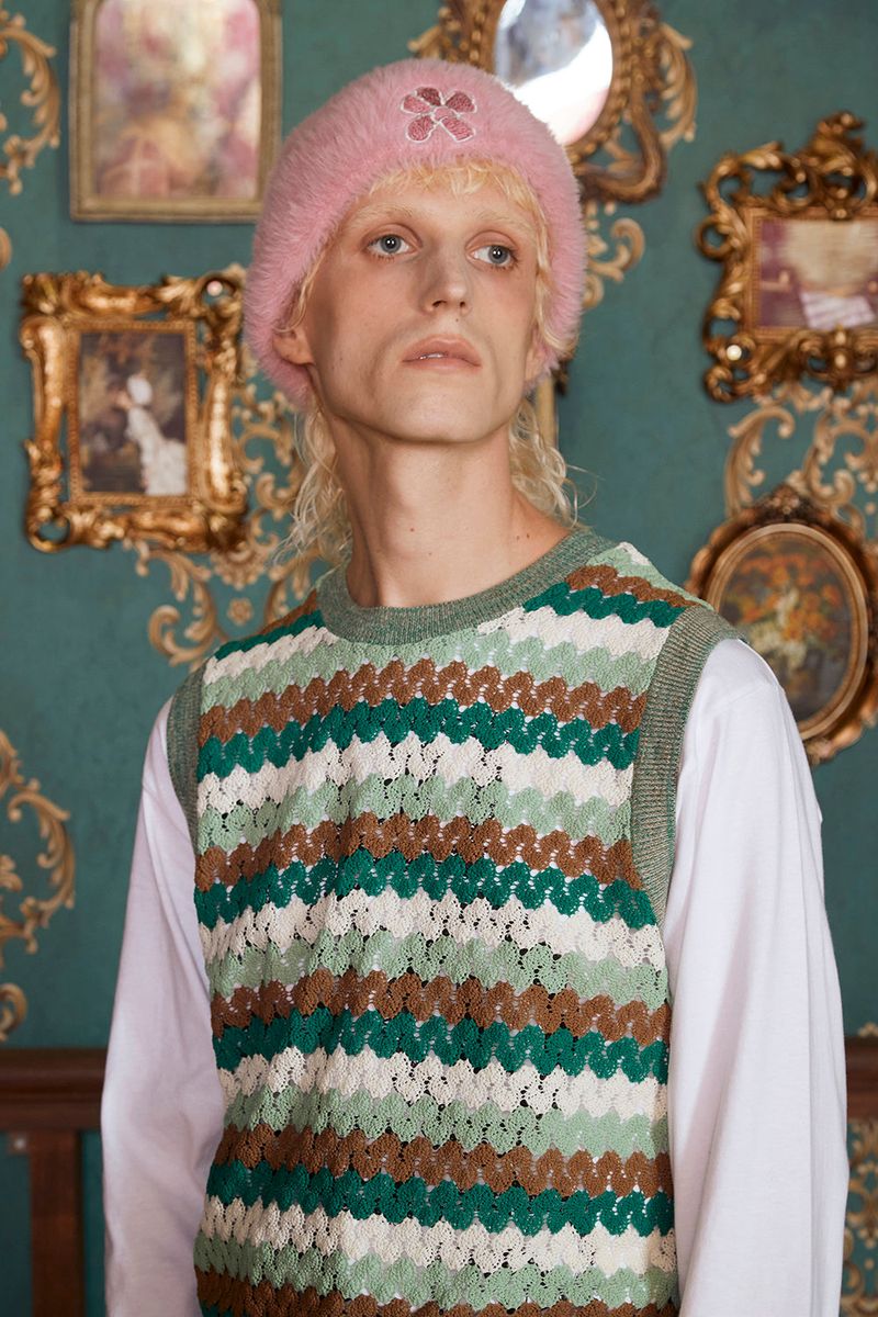 FLOWER FUR BEANIE / PINK