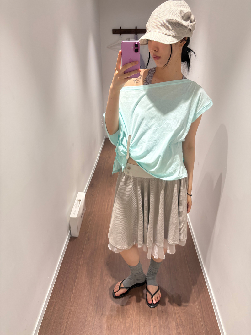 Fog off-shoulder t-shirt (4color)