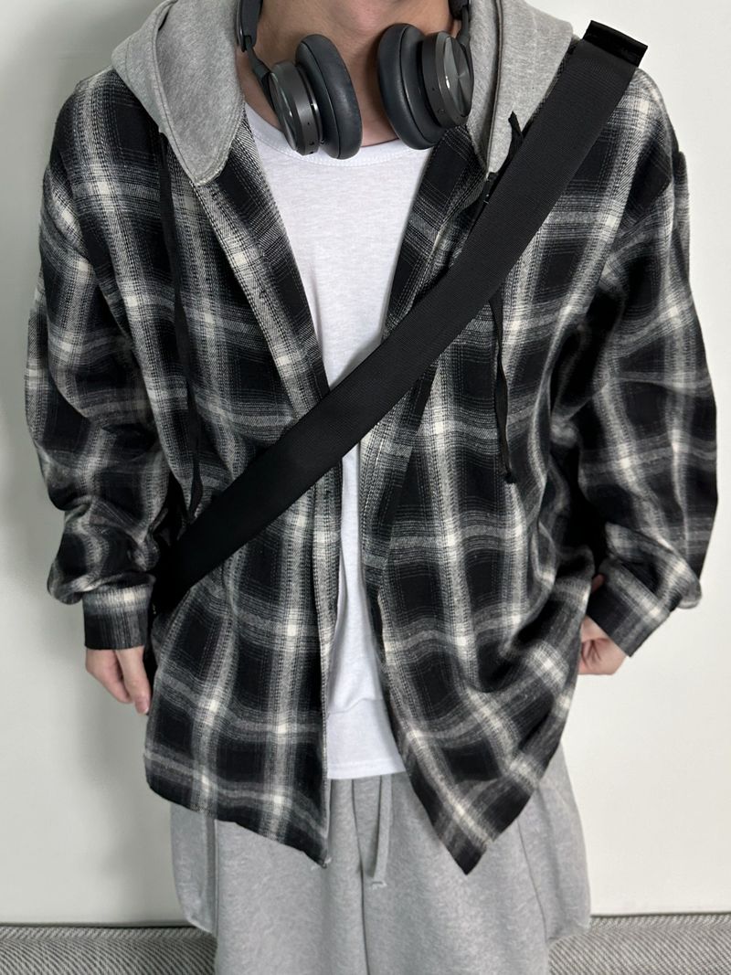 Henri hood over check shirts