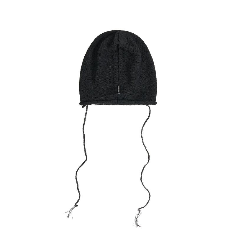 LONG STRING MESH BEANIE (BLACK)
